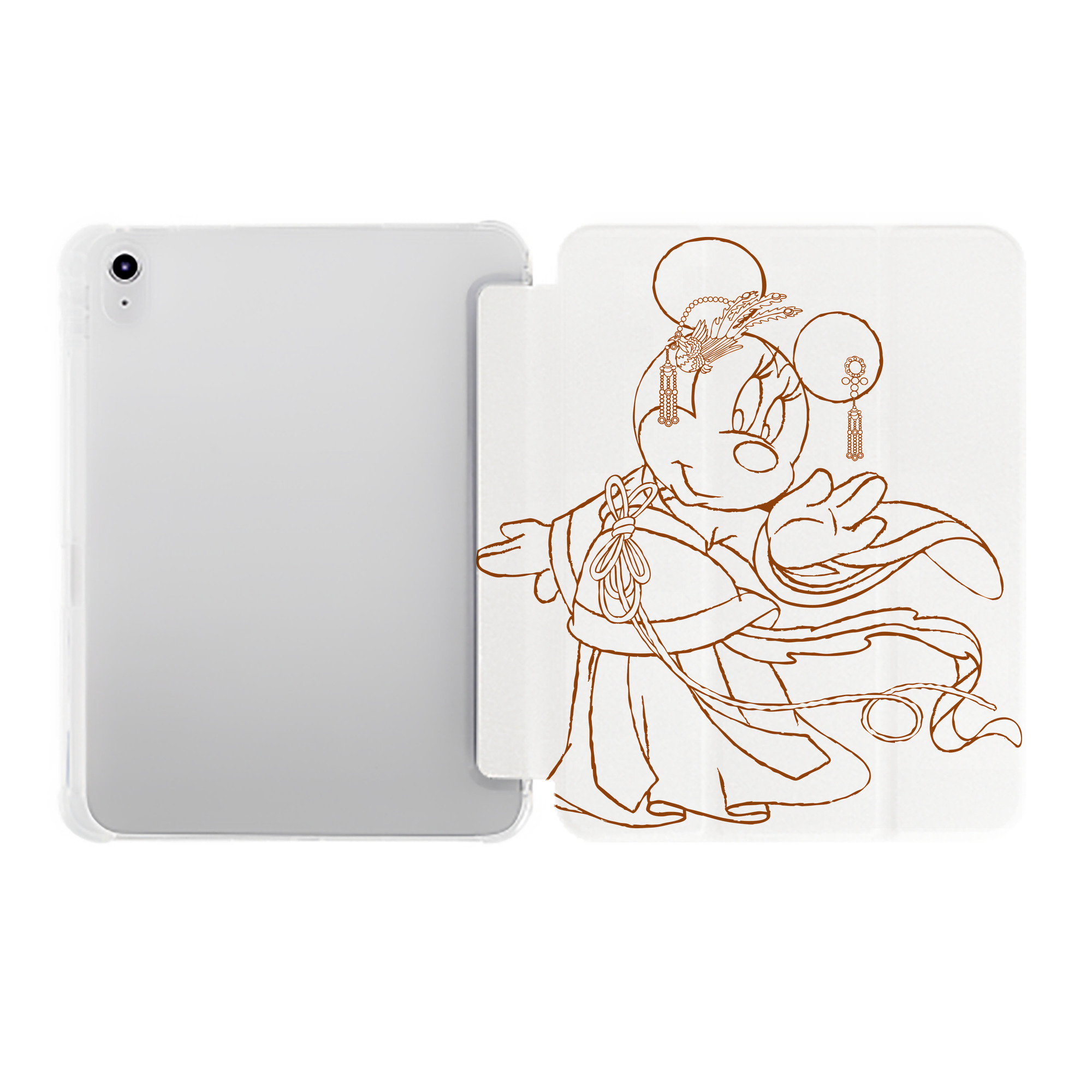 （画像用） ミッキーマウス Mickey Mouse IPad ケース ペン収納付き 三つ折りスタンド PUレザー×シリコン 対応機種9.5/10.5/10.9インチ